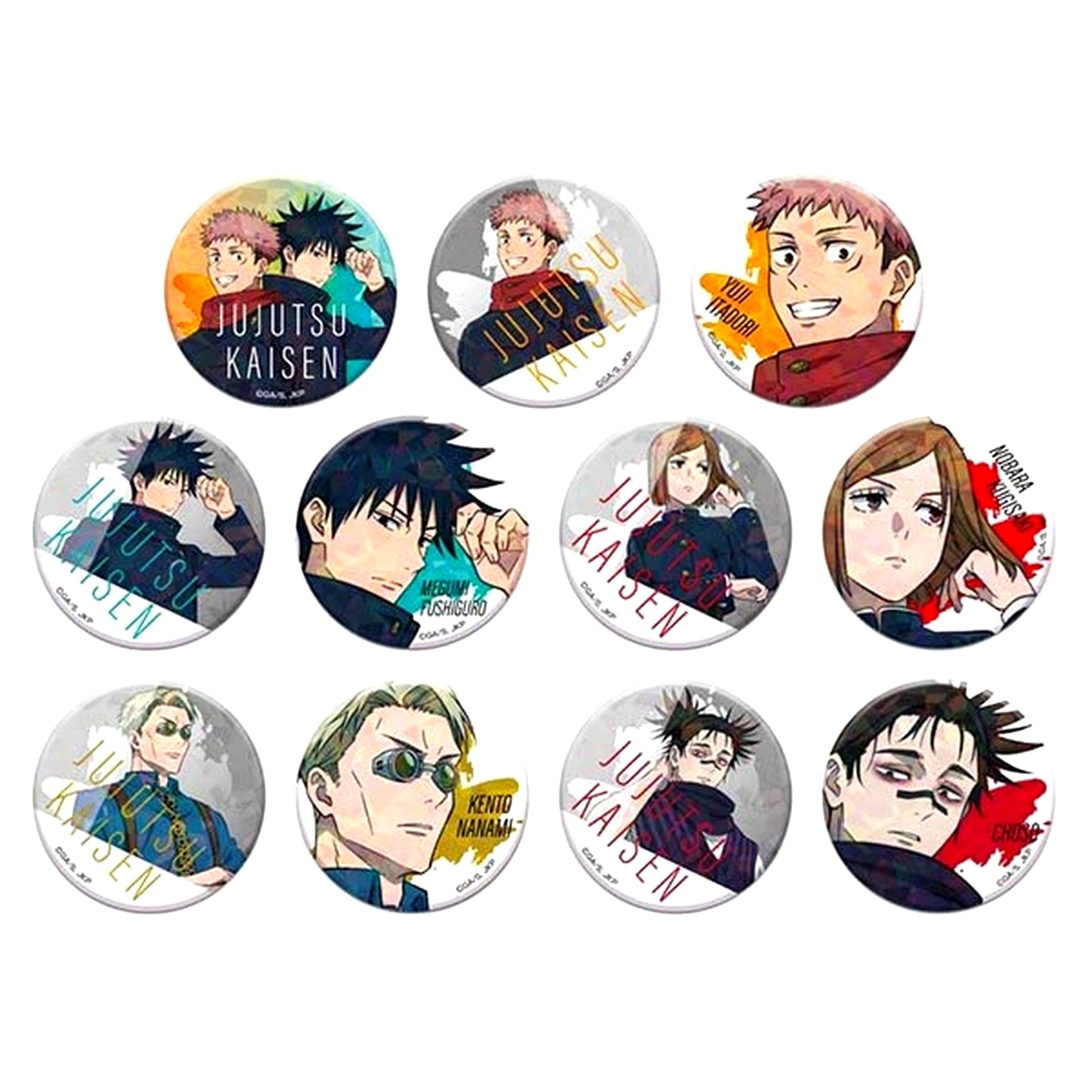Set of 11 Jujutsu Kaisen Kiratto Button [USED]