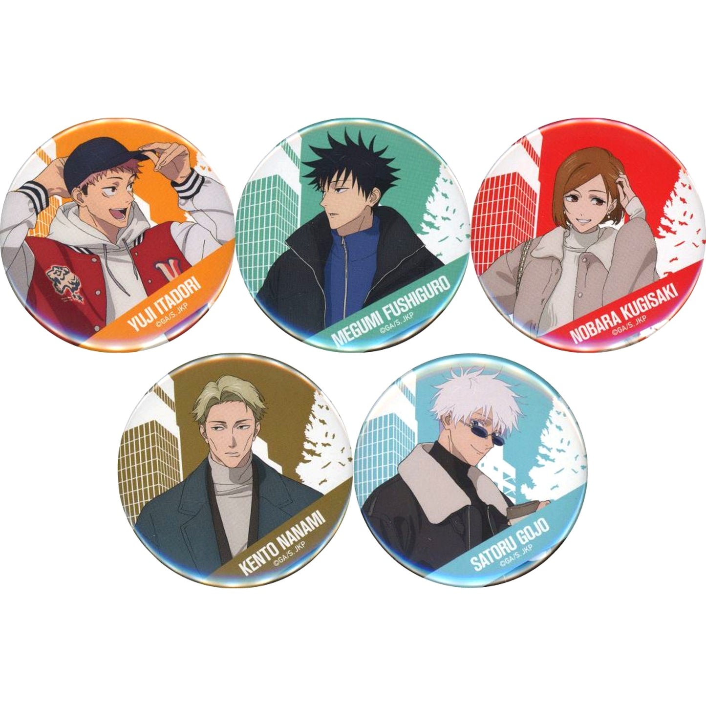 Set of 5 Jujutsu Kaisen Cafe 2024 Shibuya Incident Button [USED]