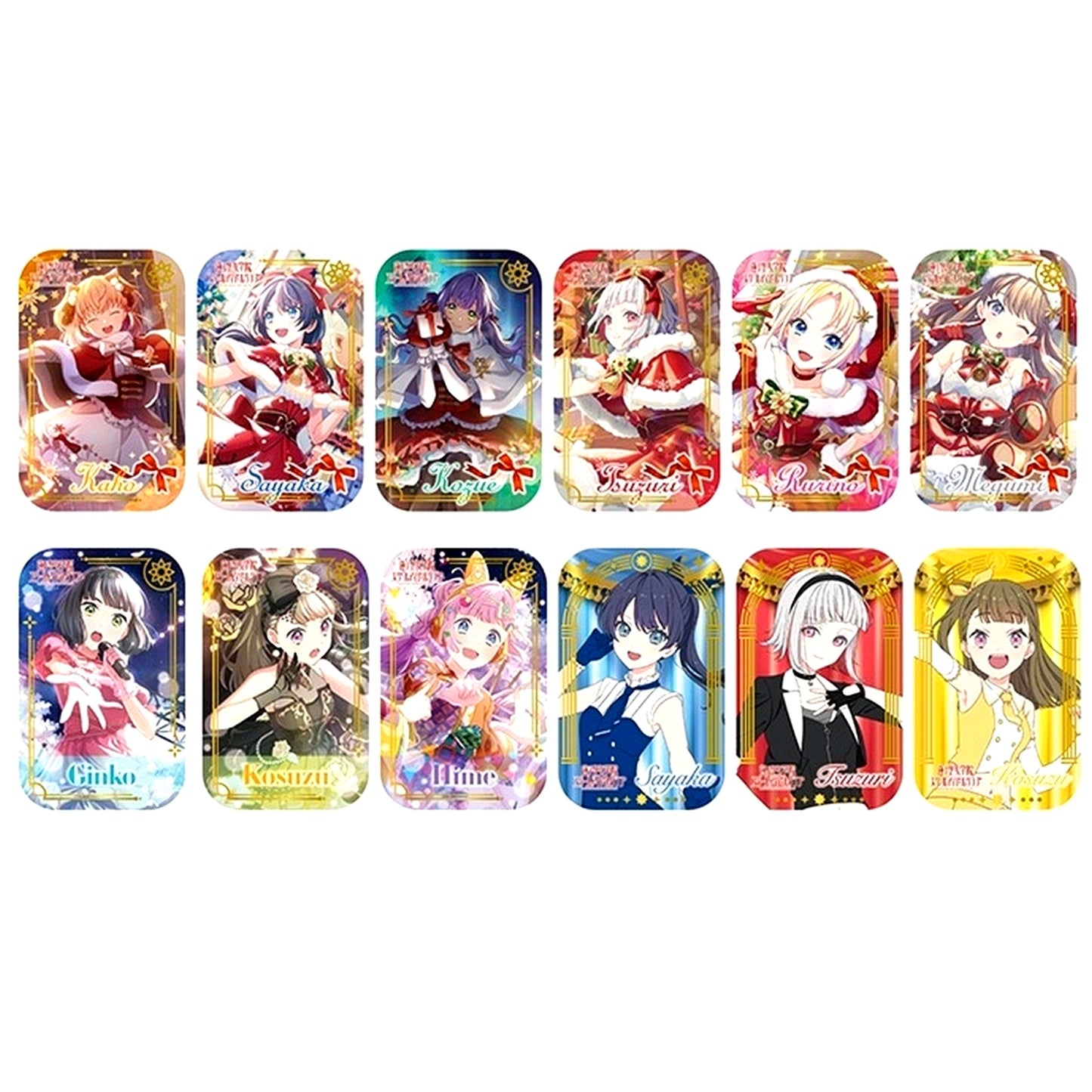 Set of 12 Love Live! Hasunosora Girls High School Idol Club Foil Marukaku Button [USED]