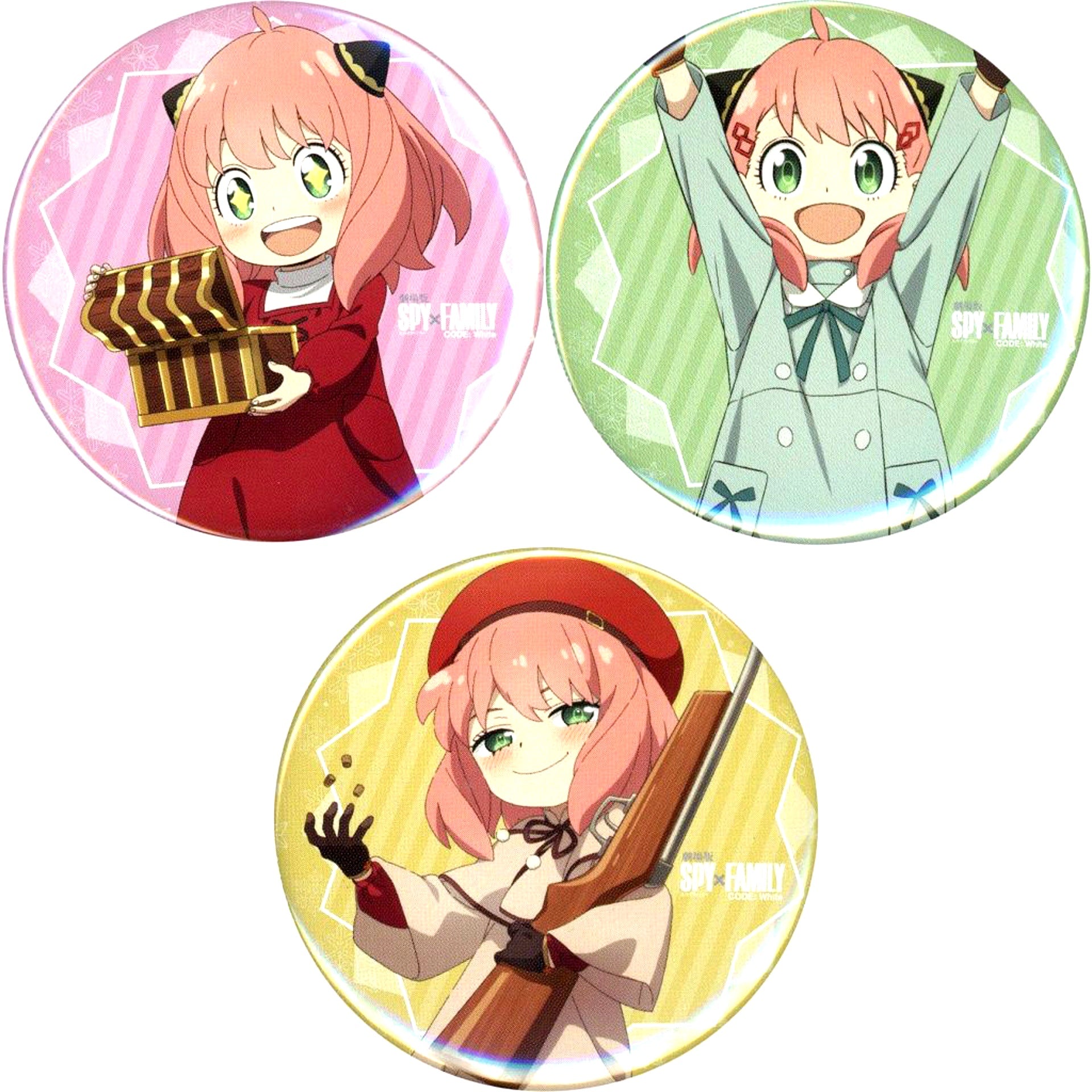 Single Item Anya Forger Newly Drawn Badge Set of 3 Blu-ray/DVD Spy x Family Code: White The Movie Deluxe Edition Animate Purchase Bonus [USED]