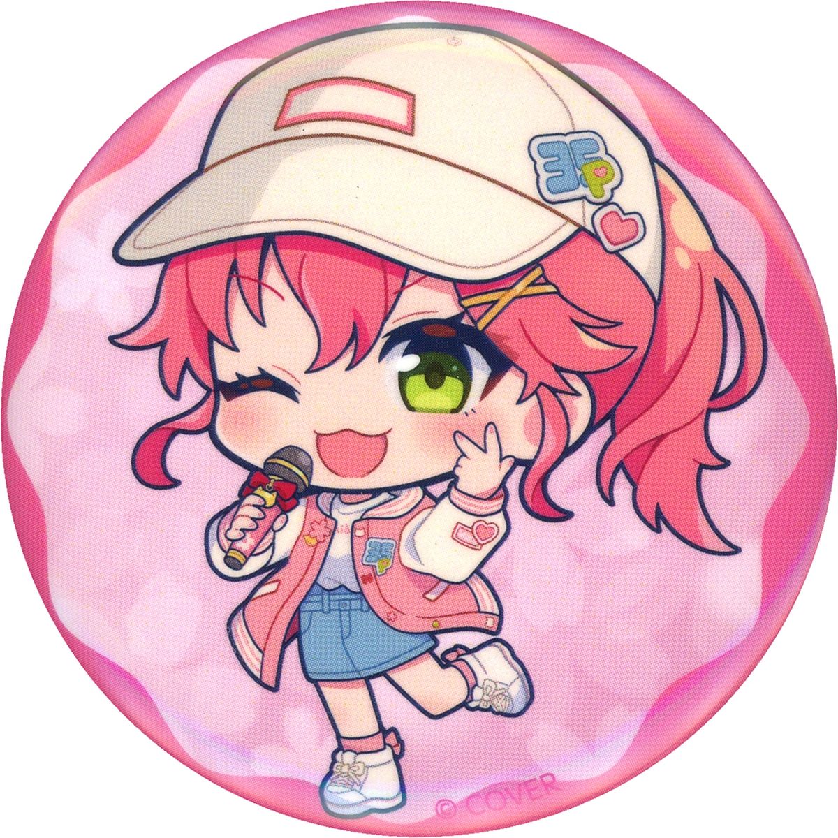 Sakura Miko Cap Ver. Mini Character Virtual YouTuber Hololive Sakura Miko x Shibuya Sakura Stage Trading Button [USED]