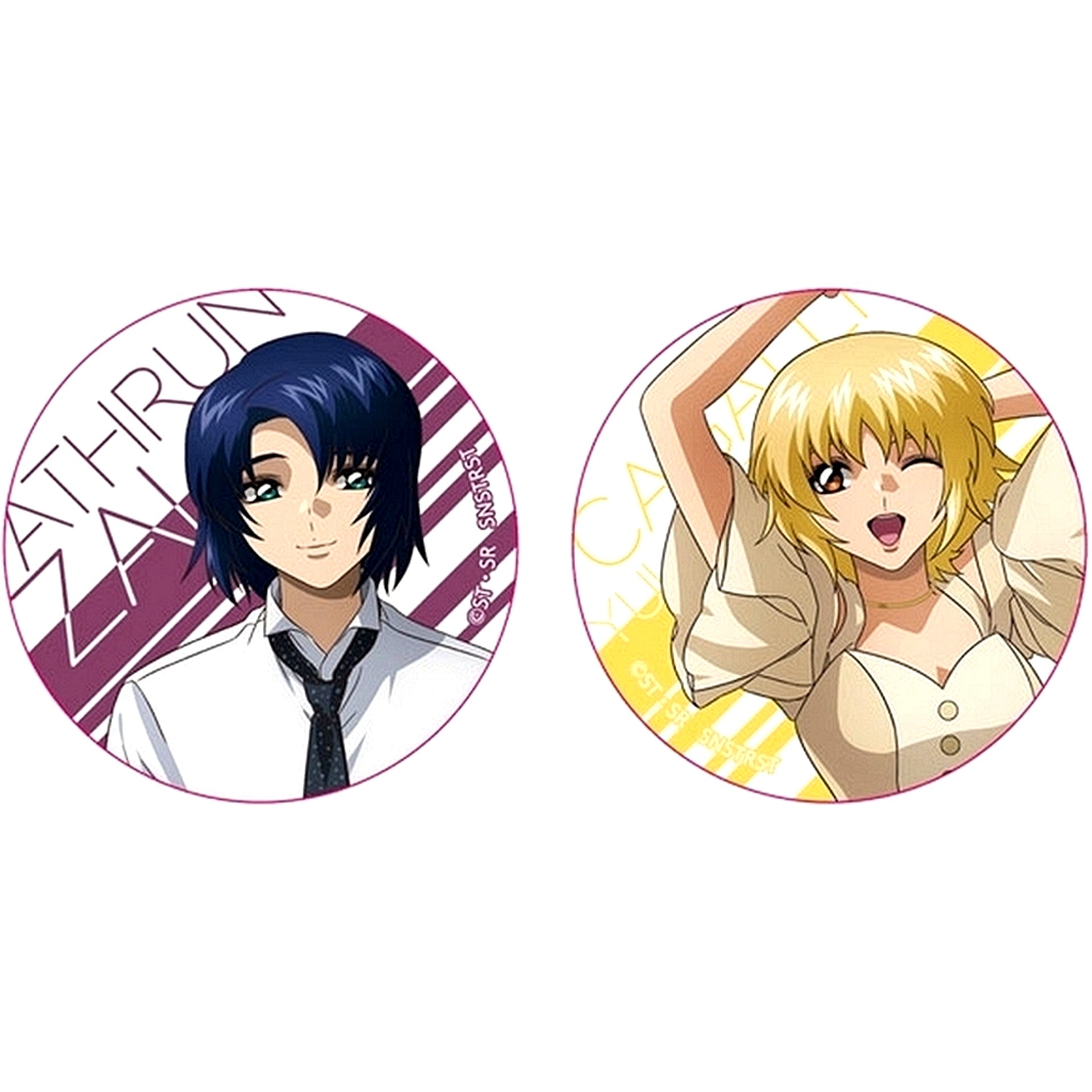 Athrun Zala & Cagalli Yula Athha Can Badge Set Mobile Suit Gundam SEED FREEDOM [USED]