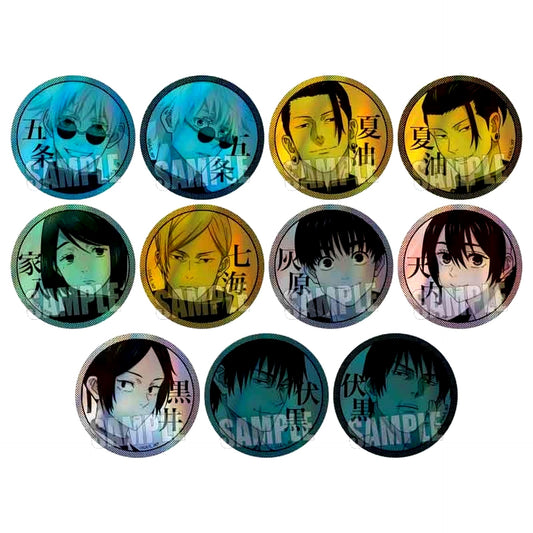 Set of 11 Jujutsu Kaisen Trading Hologram Button Hidden Inventory Premature Death [USED]