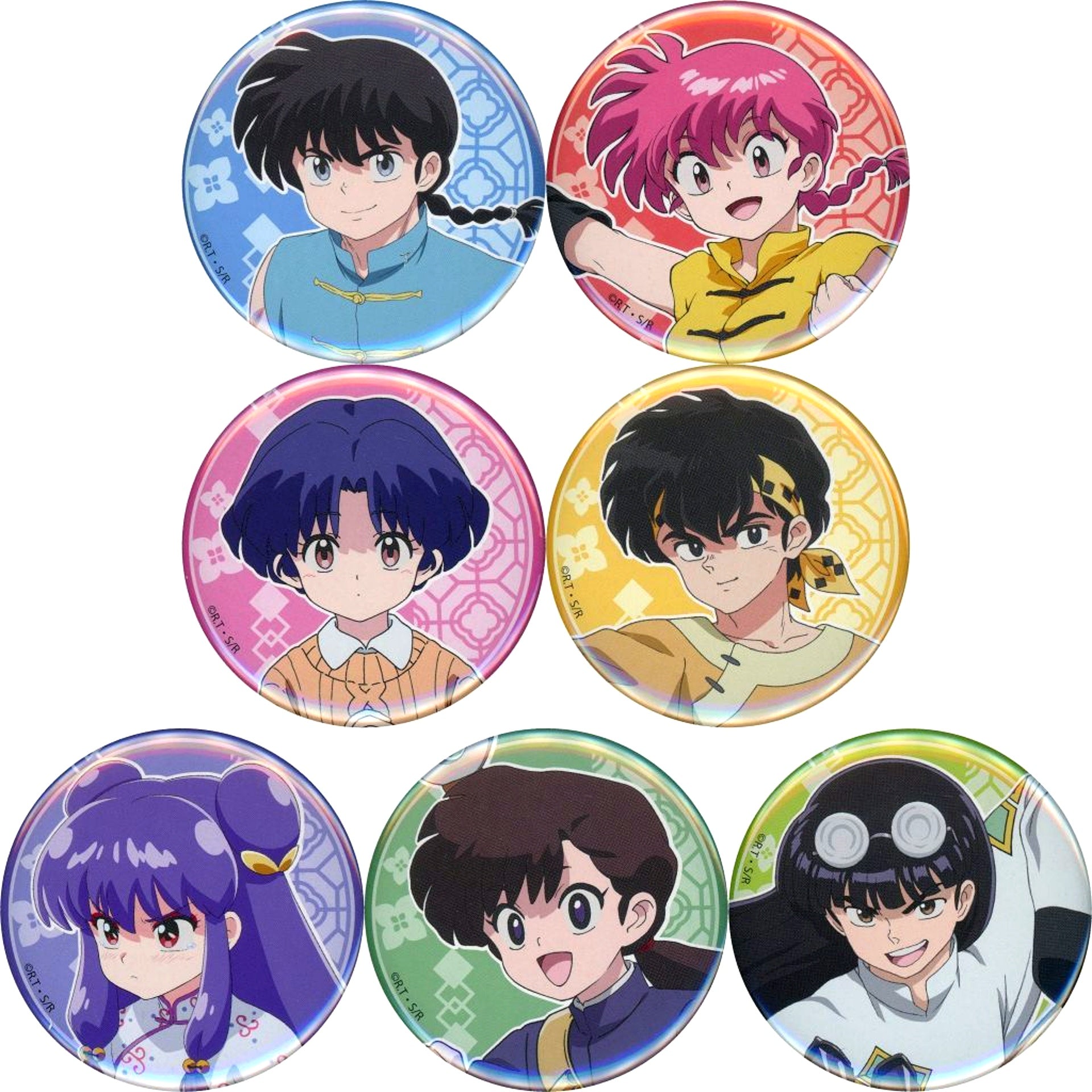 Set of 7 Ranma 1/2 x Karaoke Manekineko Button [USED]