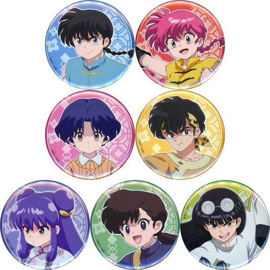 Set of 7 Ranma 1/2 x Karaoke Manekineko Button [USED]
