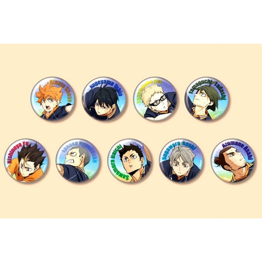 Set of 9 Karasuno Haikyu!! Trading Button Season 5 Action Copyright Aurora Ver. [USED]