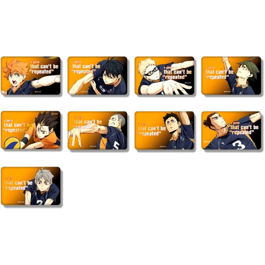 Set of 9 Karasuno Haikyu!! Trading Button Season 5 Action Copyright Foil Stamped Ver. [USED]