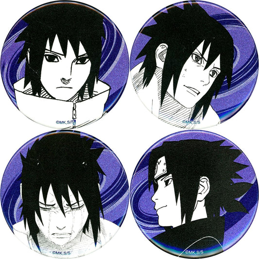 Set of 4 Sasuke Uchiha Naruto Button EMOTIONS [USED]