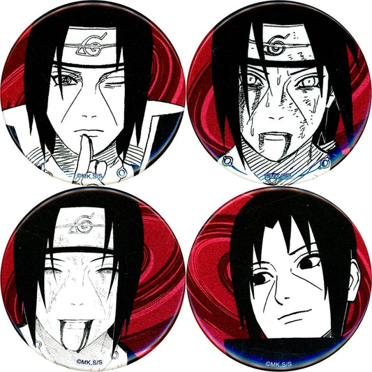 Set of 4 Itachi Uchiha Naruto EMOTIONS Button [USED]