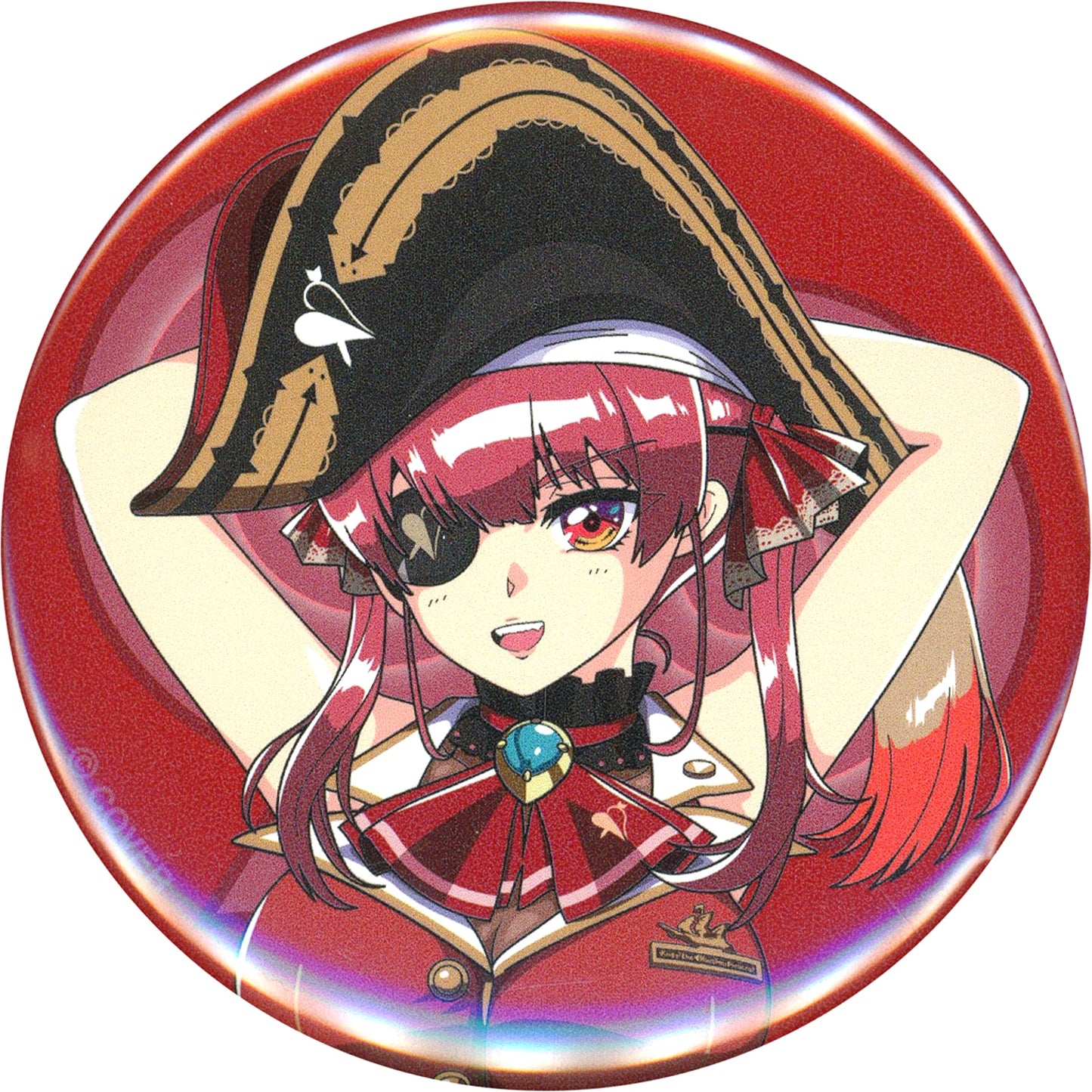 Houshou Marine 90s Anime-Style Button Badge Virtual YouTuber Hololive 9090 [USED]