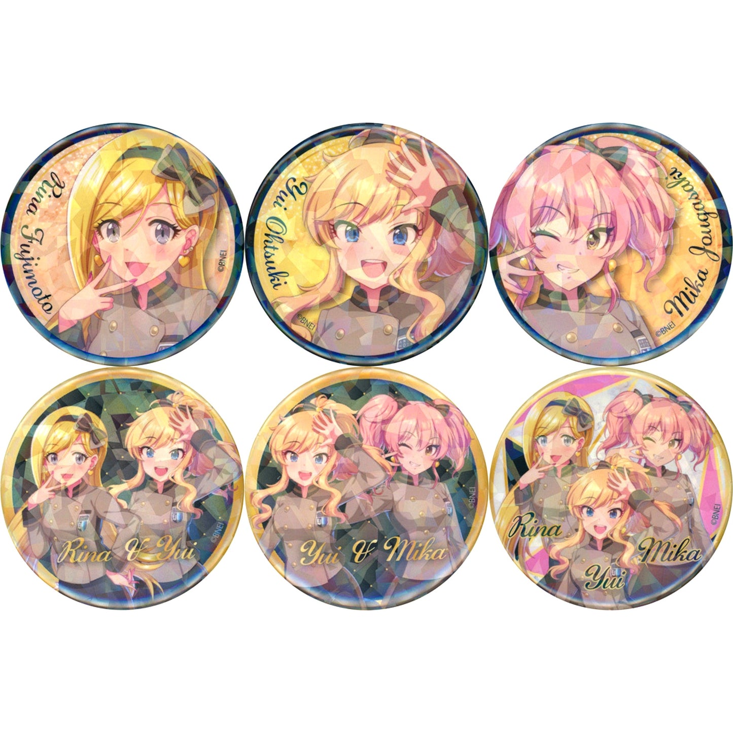 Set of 6 The Idolmaster Cinderella Girls Pop-up Shop EJ Anime Hotel Trading Hologram Badge [USED]