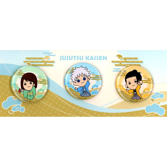 Set of 3 Satoru Gojo, Suguru Geto, Shoko Ieiri Jujutsu Kaisen: Hidden Inventory/Premature Death Tasukko Mini Button Kimono Ver. [USED]