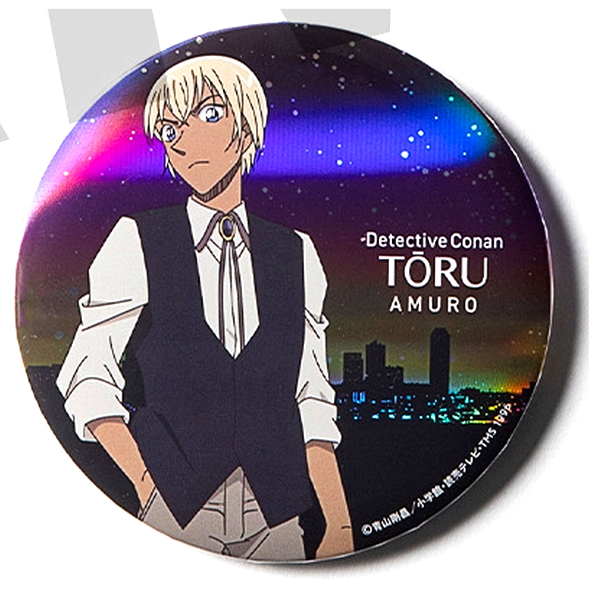 Toru Amuro Detective Conan Big Glitter Random Button Night View Ver. [USED]