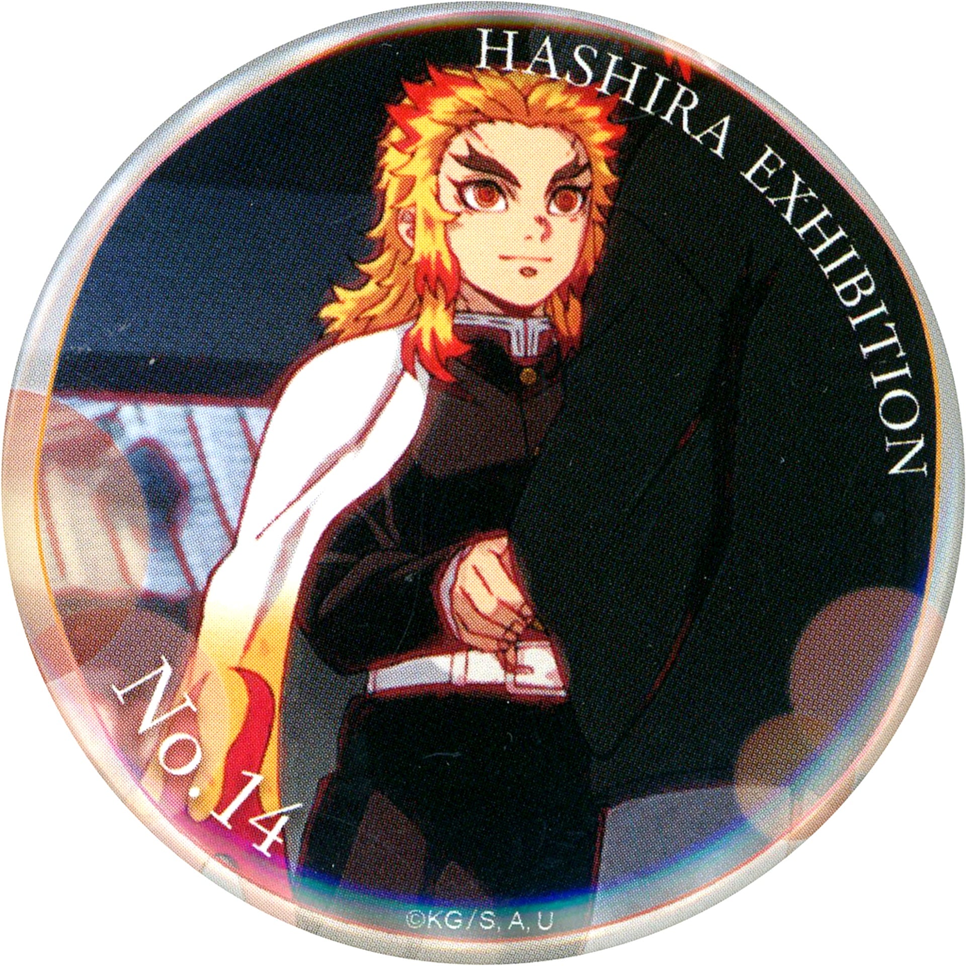 Kyojuro Rengoku Design 14 Demon Slayer Kimetsu no Yaiba Hashira Exhibition And to the Infinite Castle Hashira Hyakkei Emotional Button 40 [USED]