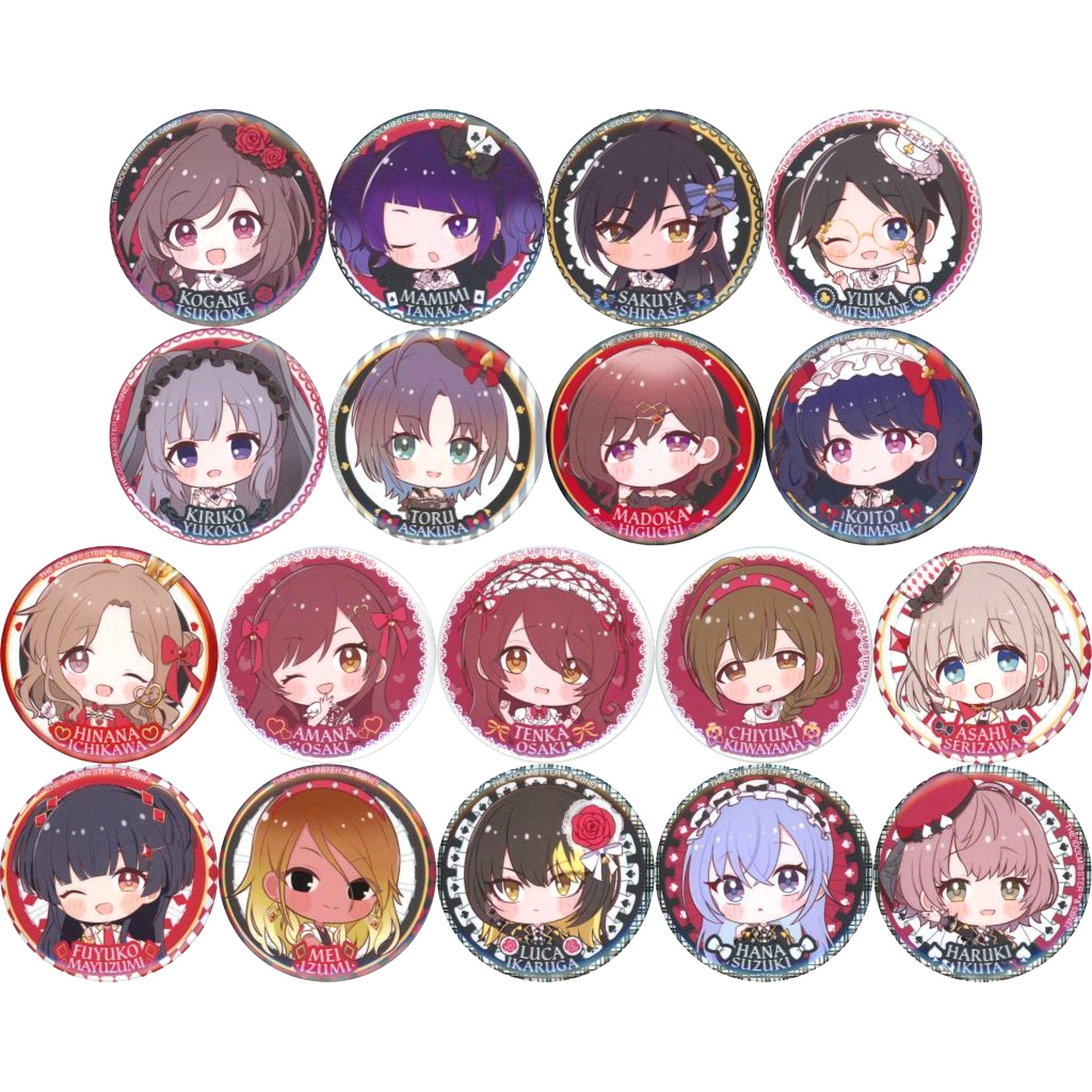 Set of 18 The Idolmaster Shiny Colors BicCamera Group Goods Fair Royal Trump Coordinate Random Mini Character Badge [USED]