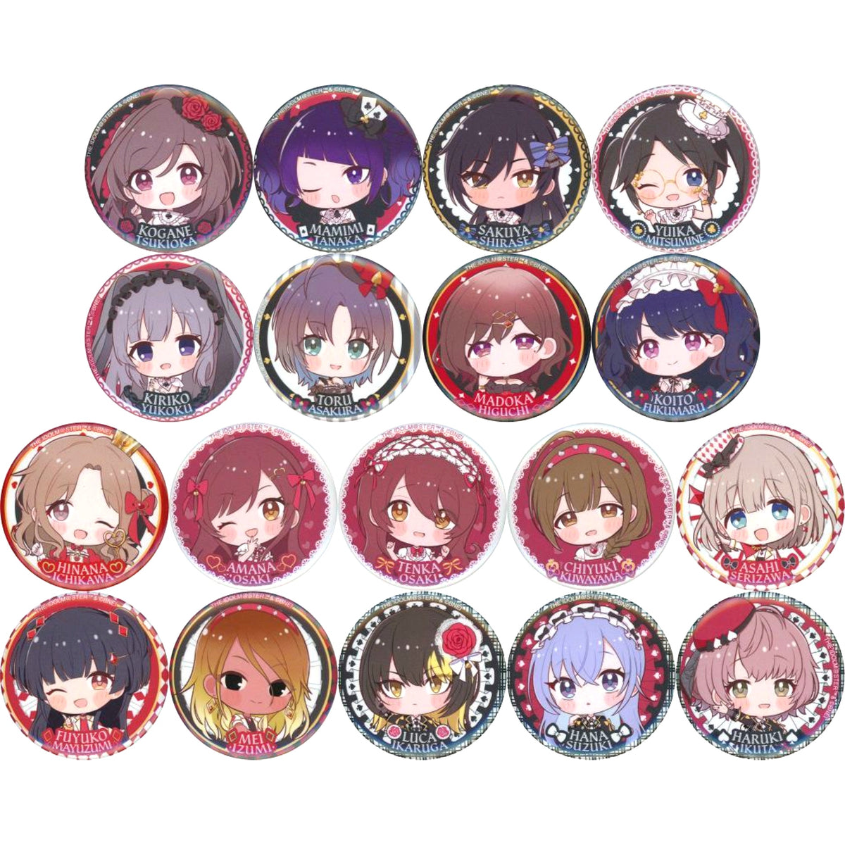 Set of 18 The Idolmaster Shiny Colors BicCamera Group Goods Fair Royal Trump Coordinate Random Mini Character Badge [USED]