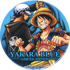 One Piece Monkey D. Luffy Trafalgar Law Yakara Can Badge blue animate Limited Buttons [USED]