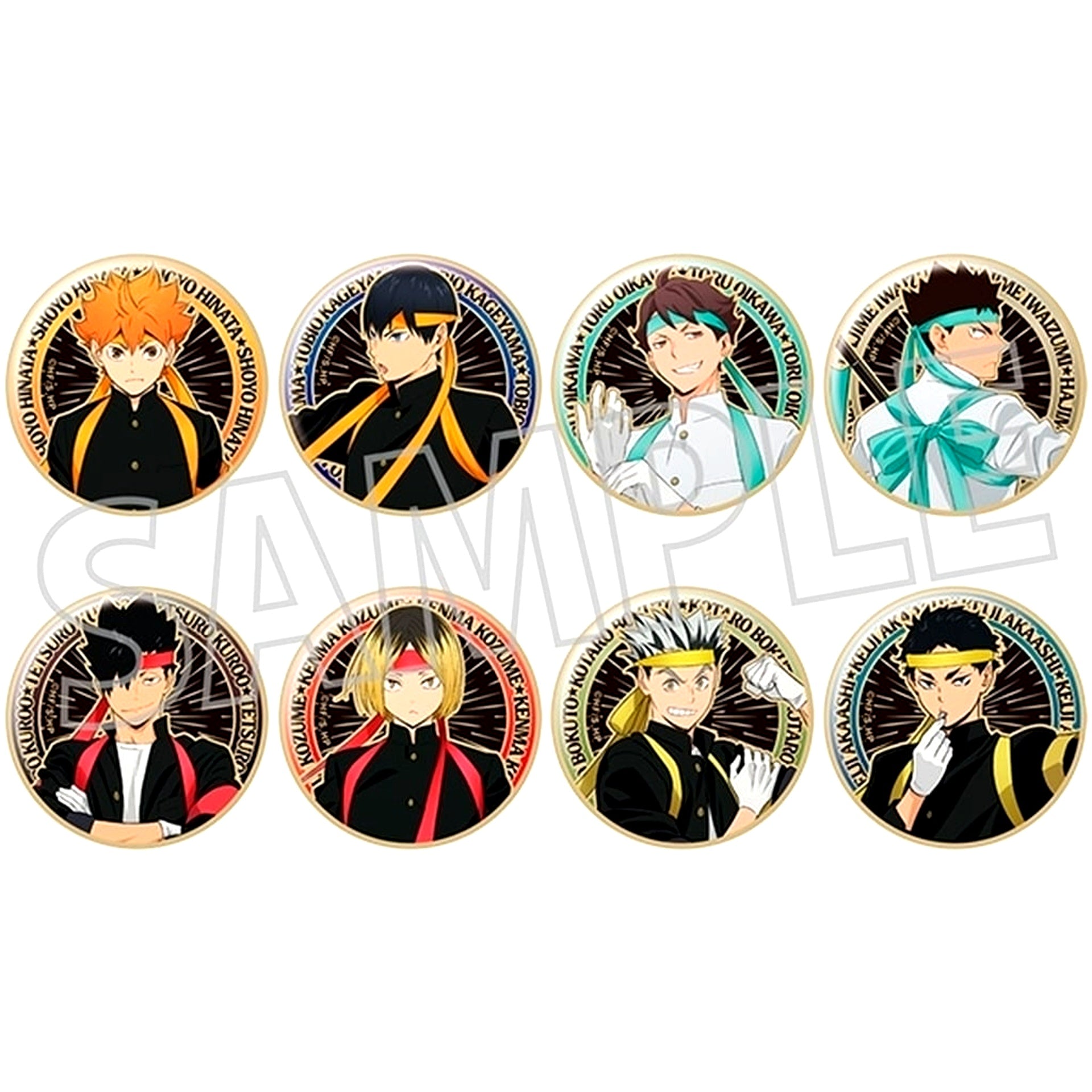 Set of 8 Haikyu!! Altimetal Button Collection Cheer Squad [USED]