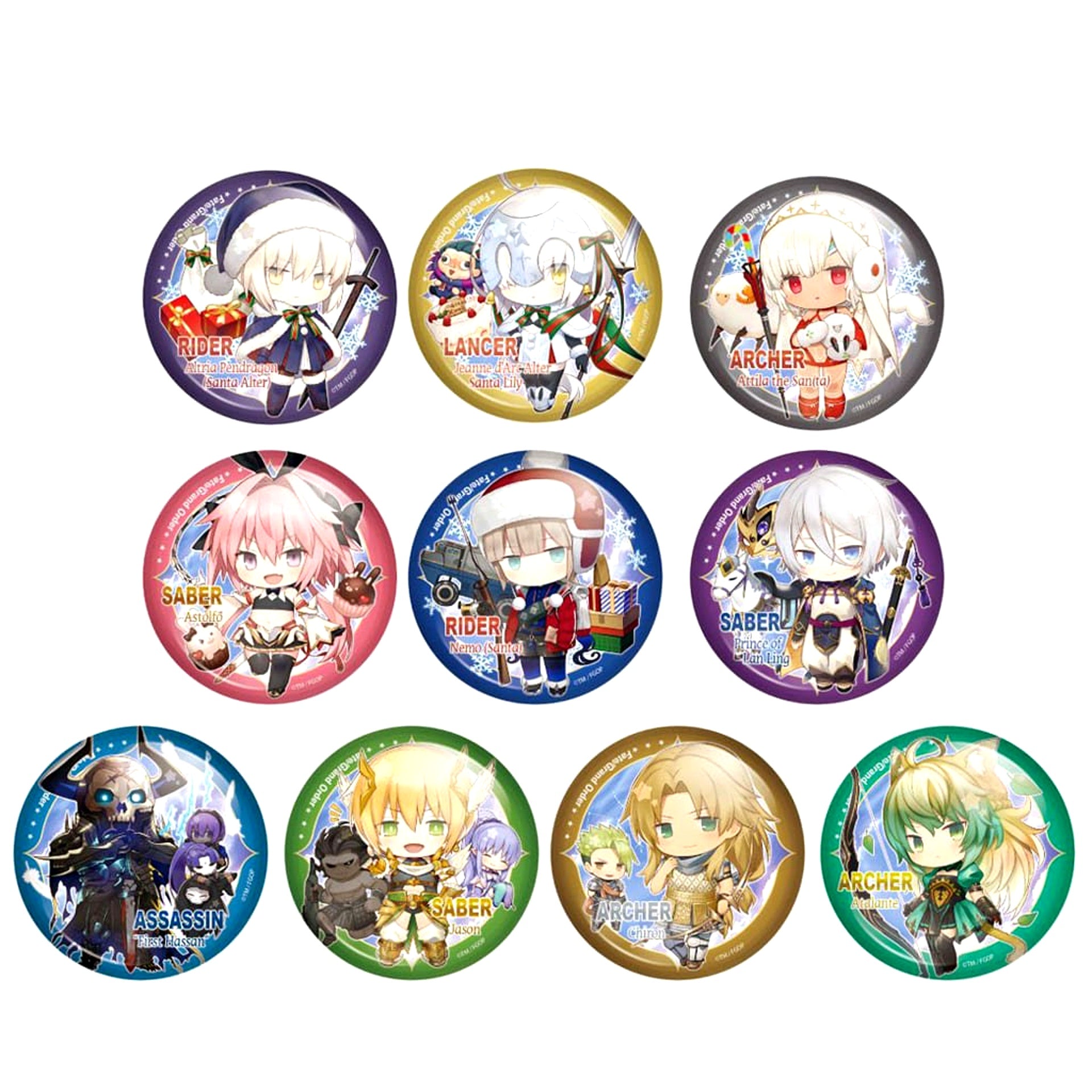Fate/Grand Order CharaToria Can Badge Vol.18 Complete Set of 10 [USED]