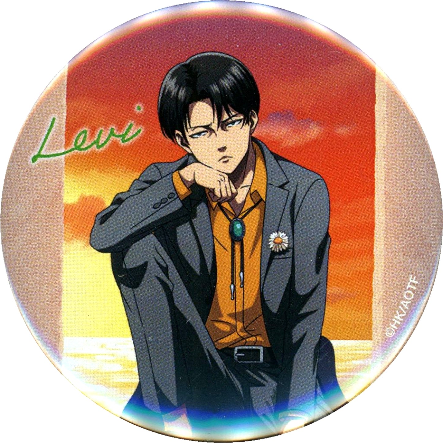 Levi Ackerman - Sunset Attack on Titan in E-DINER Trading Badge [USED]