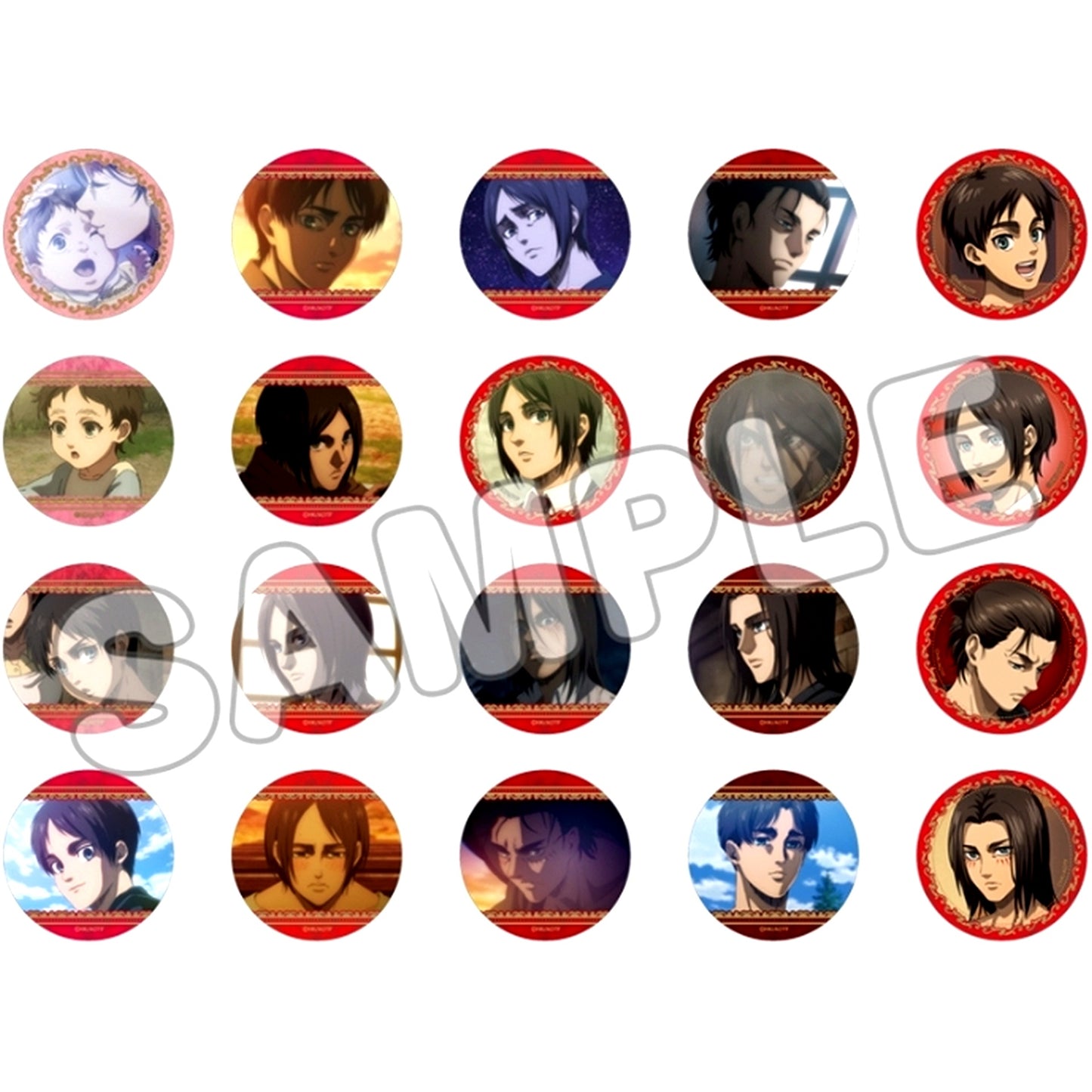 Eren Yeager Badge Set of 20 Attack on Titan [USED]