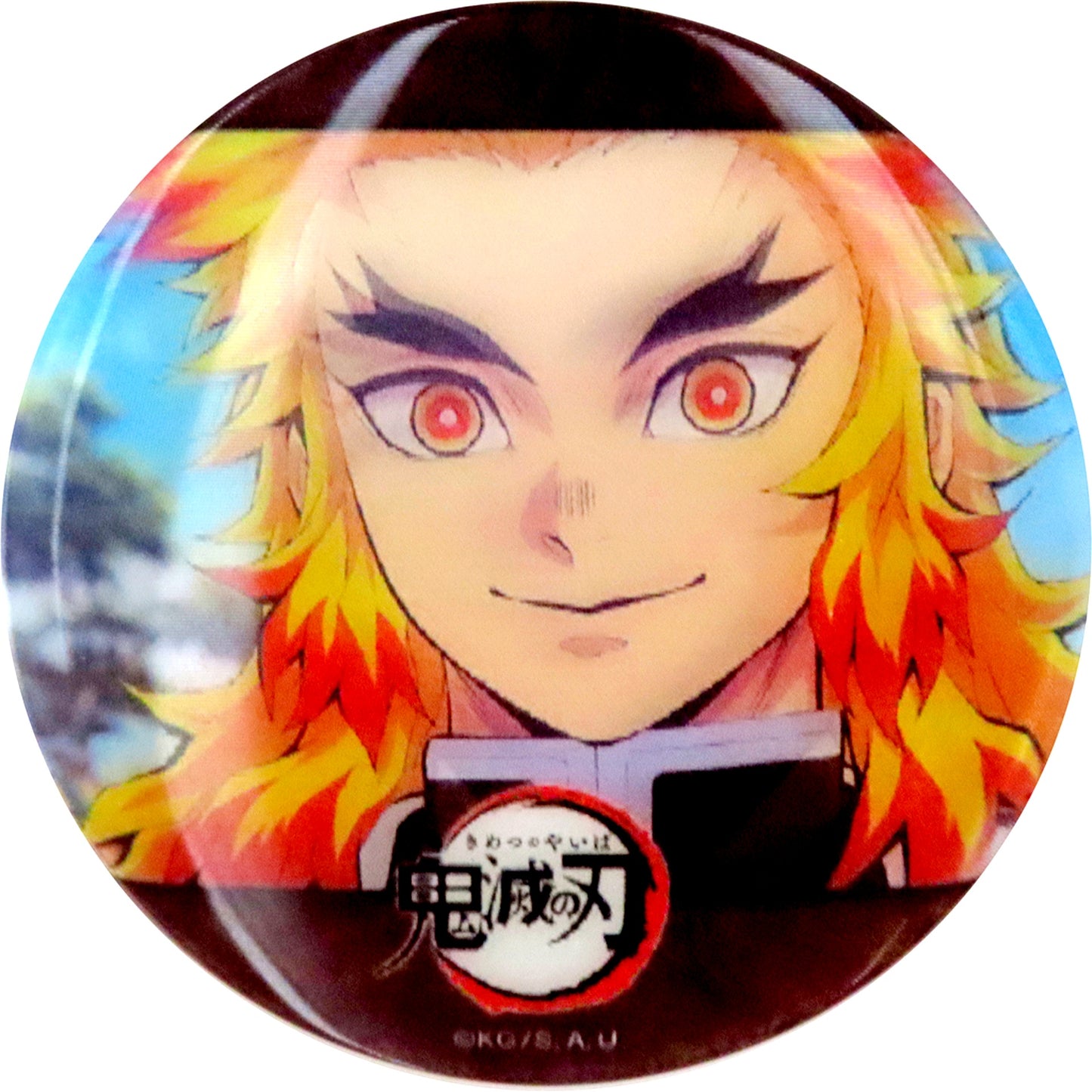 Kyojuro Rengoku Pattern I Demon Slayer: Kimetsu no Yaiba Mugen Train Arc Random Animation Button Screening 4th Anniv Flame Hashira Cafe ufotable Cafe Machi Asobi DINING CINEMA [USED]