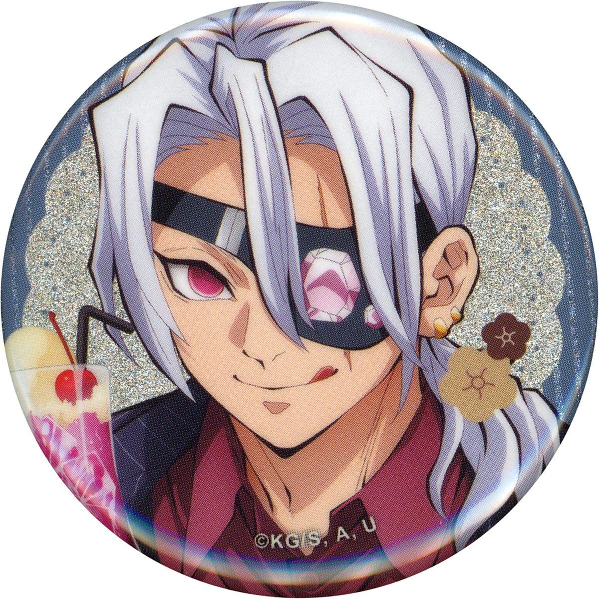 Tengen Uzui Close Up Demon Slayer: Kimetsu no Yaiba Junkissa Random Glitter Button animate Girls Festival 2024 [USED]