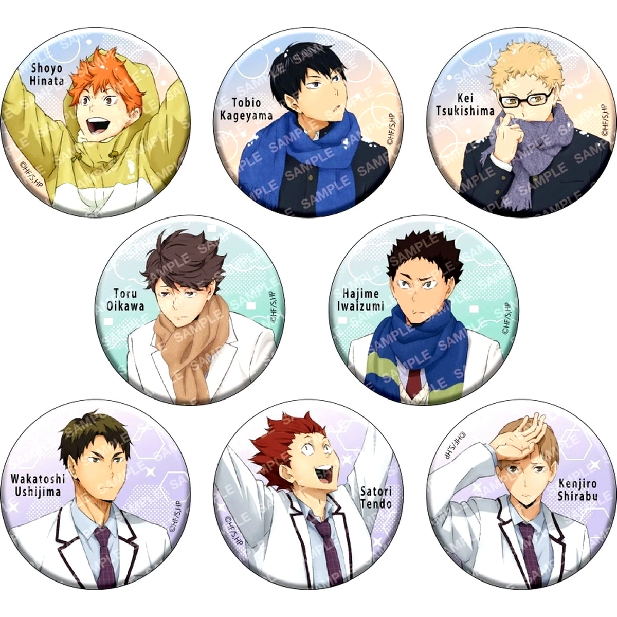Set of 8 Full Color Haikyu!! Button Collection A Weather Copyright Vol.1 [USED]