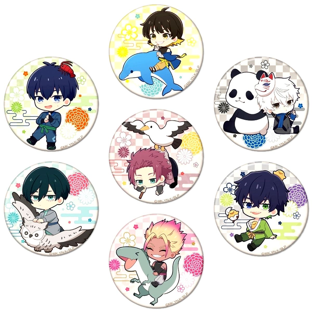 Set of 7 Blue Lock Trading Button Mini Character Ver. Ninja Style [USED]