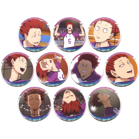 Set of 10 Haikyu!! Full of Tendo Trading Scene Shot Button [USED]