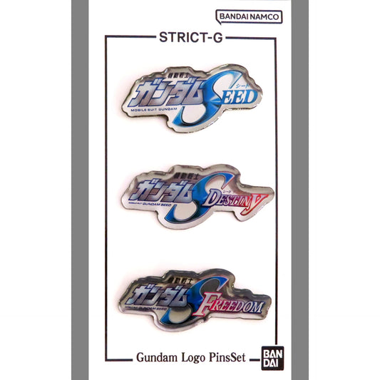 Mobile Suit Gundam Series SEED and SEED DESTINY and SEED FREEDOM STRICT-G Title Logo Pins Set C [USED]