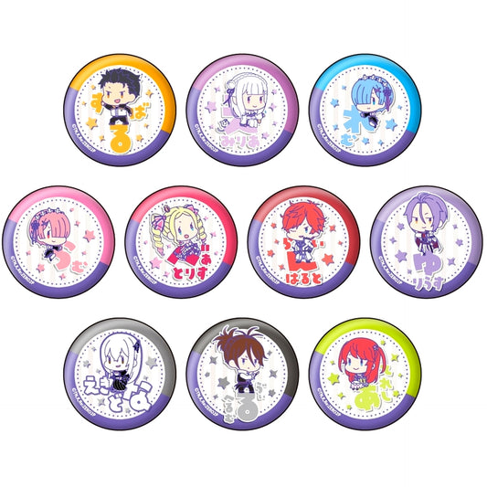 Set of 10 Re:ZERO Starting Life in Another World Onamae Pitanko Button Collection [USED]