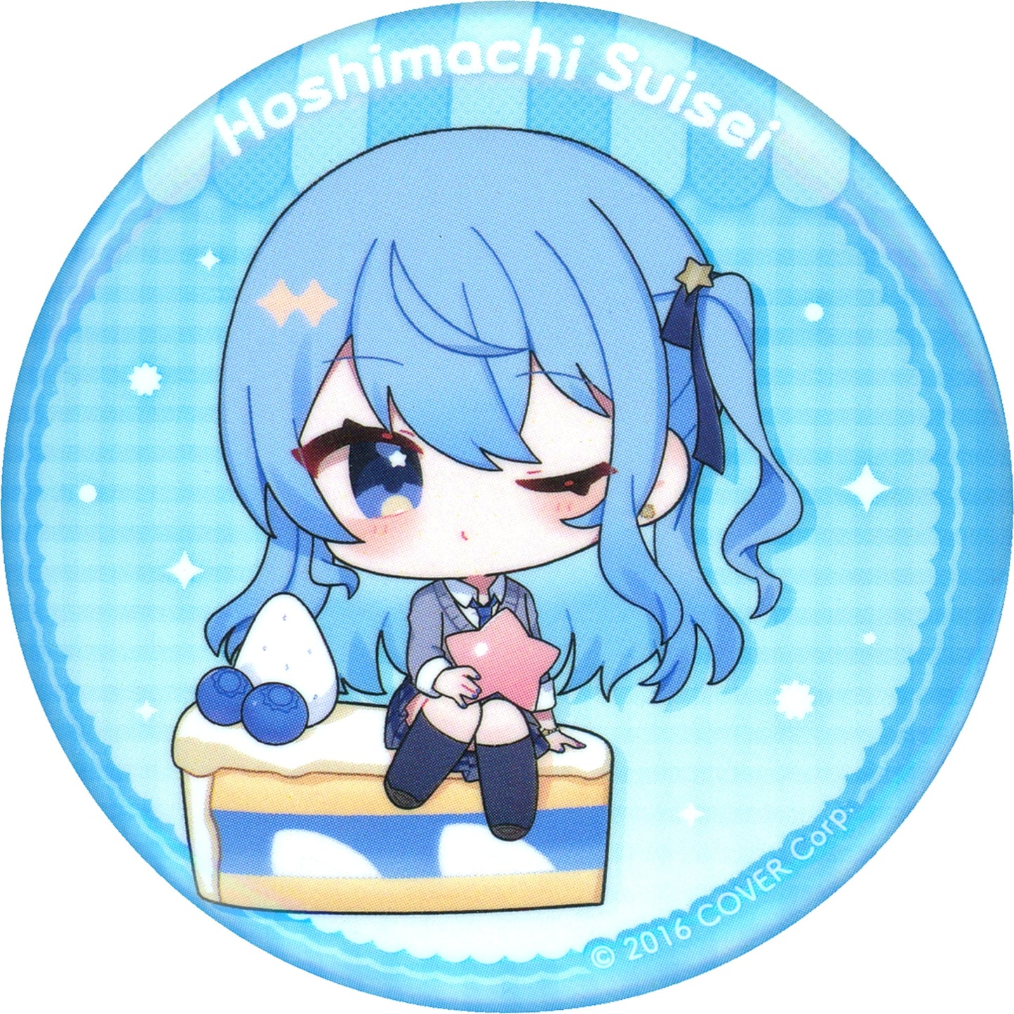 Hoshimachi Suisei Hololive Trading Button Mini Character Ver. Shiranal Koto Kenkyukai x SWEETS PARADISE [USED]