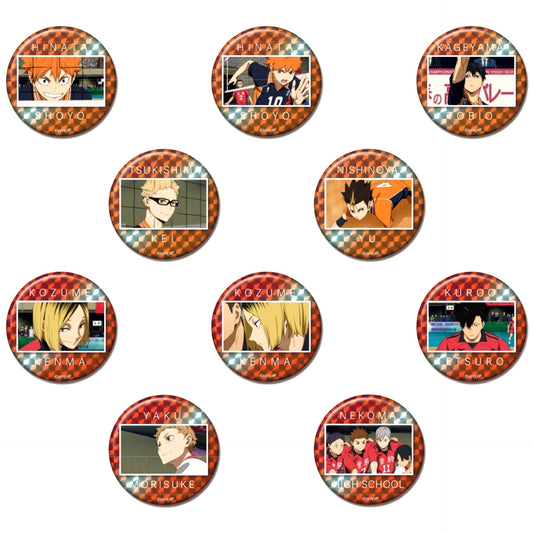 Set of 10 Memorial Scene Haikyu!! The Dumpster Battle Kiratto Button Plus Box [USED]