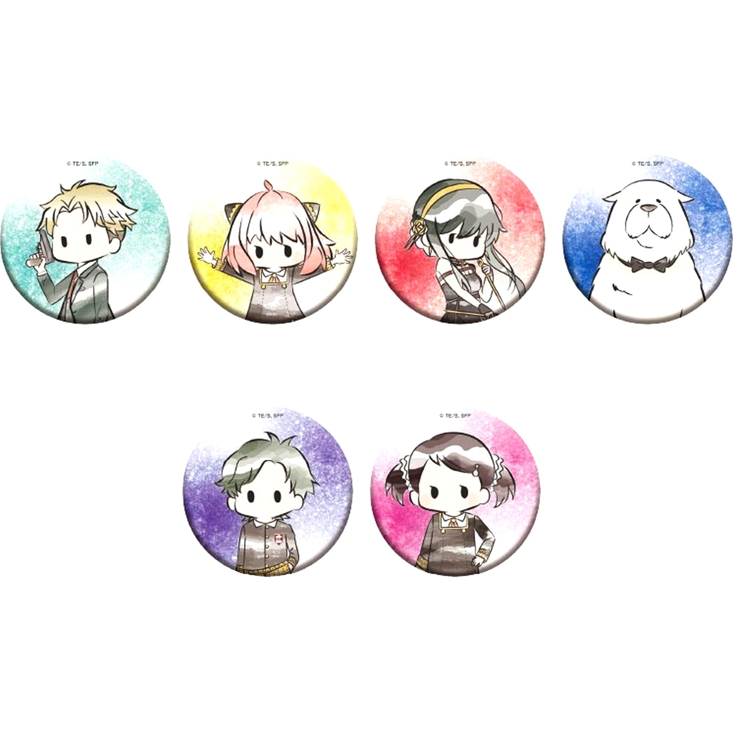 Set of 6 Spy x Family Retro-chic Badge [USED]
