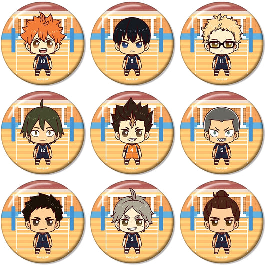 Set of 9 Haikyu!! Trading Chokonto! Button ver.A [USED]