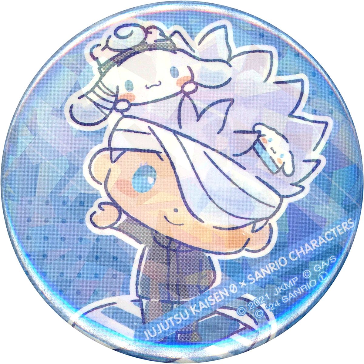 Satoru Gojo, Cinnamoroll Holographic Ver. Movie Jujutsu Kaisen 0 X Sanrio Characters Trading Button [USED]