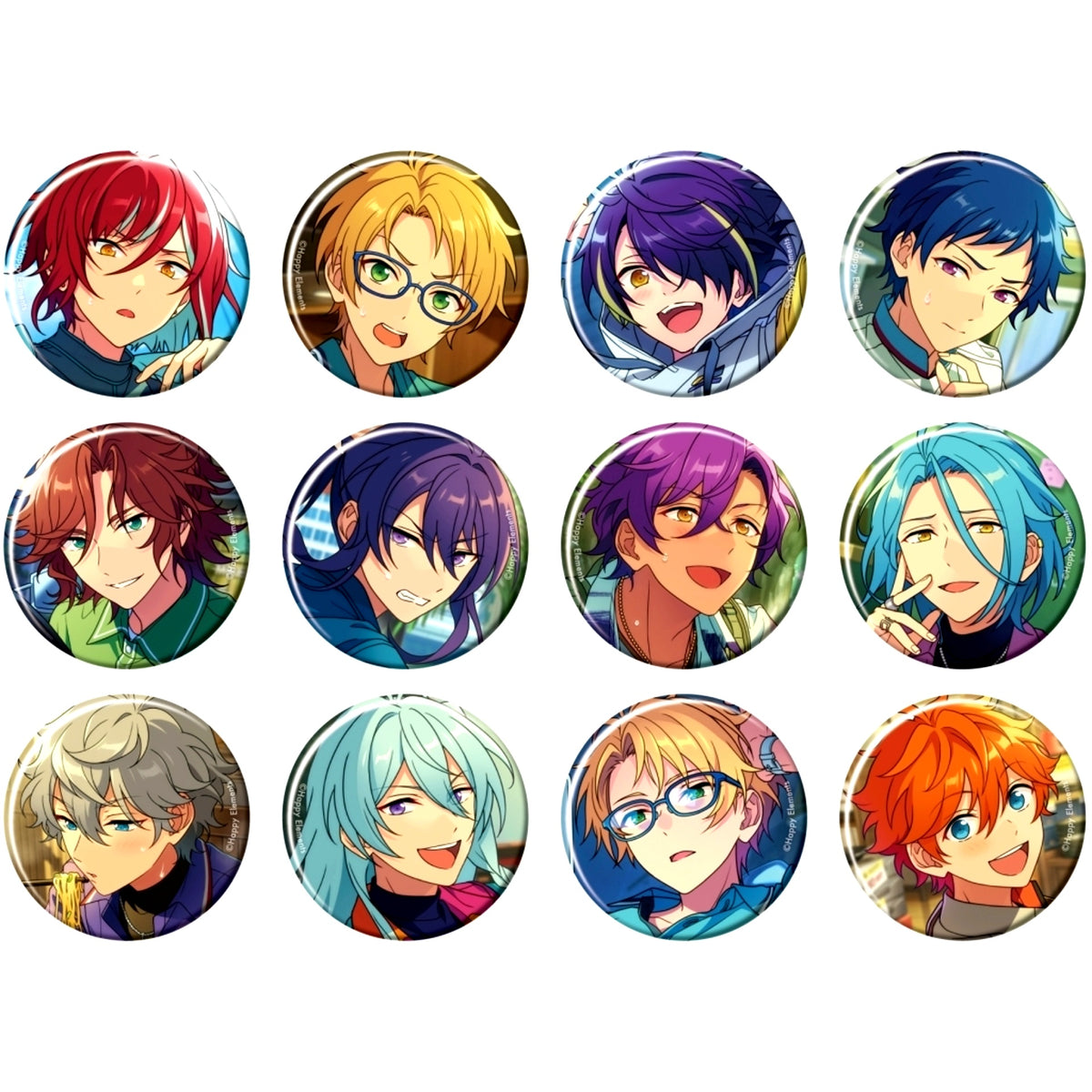 Set of 12 Ensemble Stars Collection Button 2024 Nov. Casual Side [USED]