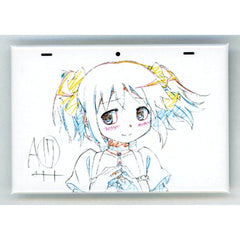 Puella Magi Madoka Magica x Monogatari Series Madoka Kaname Original Art Collection Tin Badge MADOGATARI Exhibition Limited Buttons [USED]