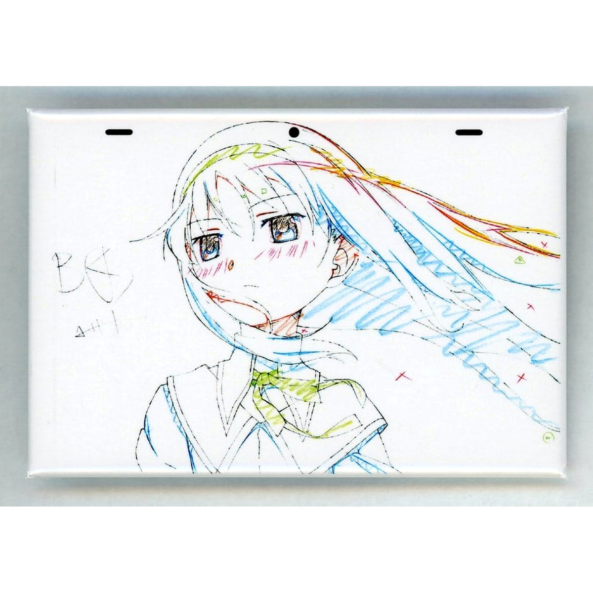 Puella Magi Madoka Magica x Monogatari Series Homura Akemi Original Art Collection Tin Badge MADOGATARI Exhibition Limited Buttons [USED]