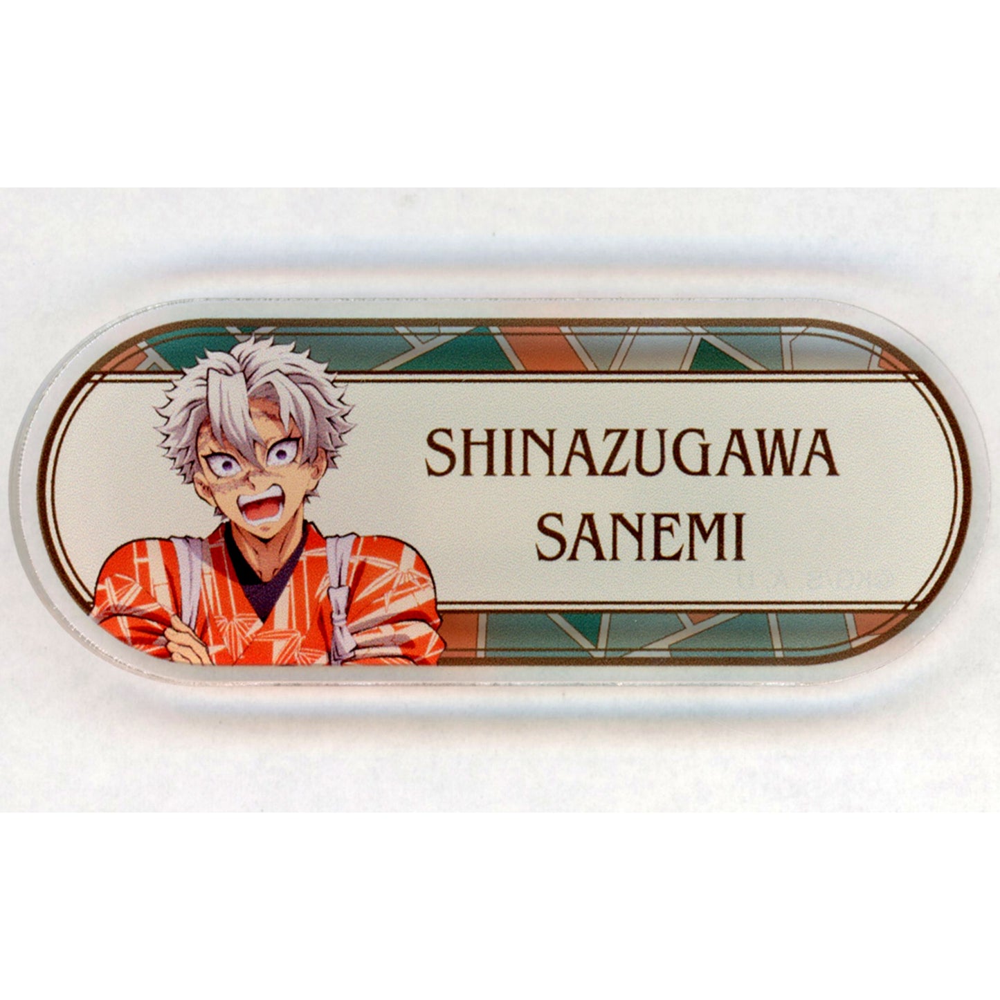 Sanemi Shinazugawa Round Type Demon Slayer: Kimetsu no Yaiba Trading Acrylic Nameplate Ver.A in Tobu Zoo Drawn Animal Training Ver. [USED]
