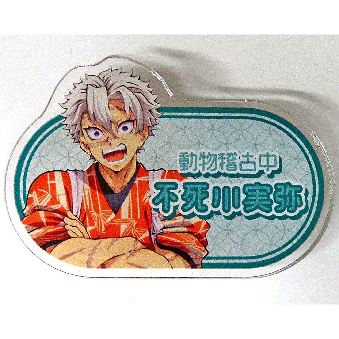 Sanemi Shinazugawa Character Die-cut Demon Slayer Kimetsu no Yaiba in Tobu Zoo Drawn Animal Training Ver. Trading Acrylic Name Plate Ver.B [USED]