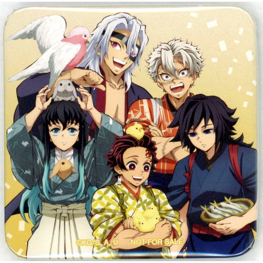 Group Demon Slayer in Tobu Zoo Illustration Animal Training Ver. Square Button Trading Glitter Button Event Limited BOX Purchase Bonus [USED]