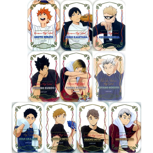 Set of 10 Haikyu!! Square Button Cool Down Illustration [USED]