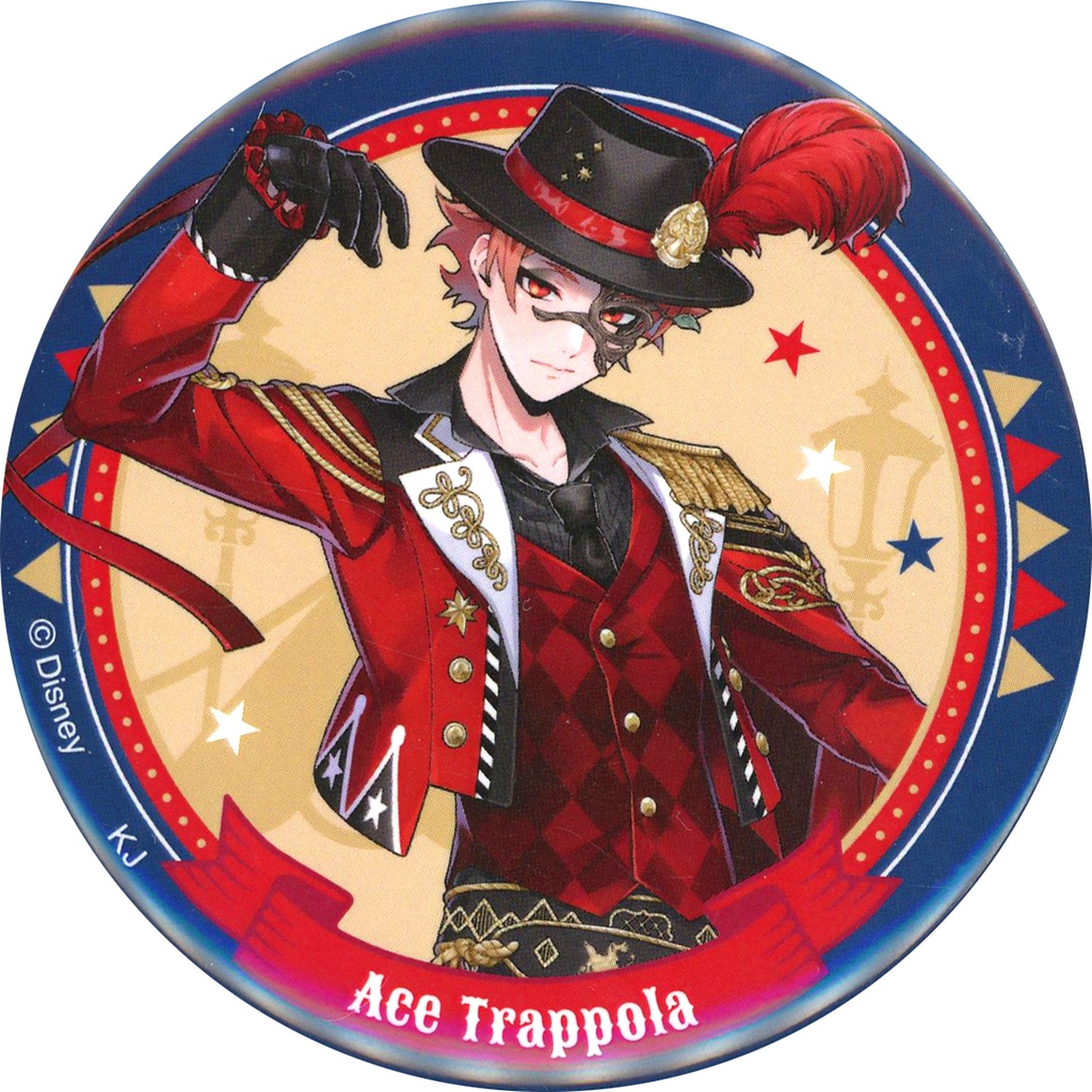 Ace Trappola Disney Twisted Wonderland Trading 75mm Button Playful Dress Ver. Animate Girls Festival 2024 Goods [USED]