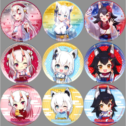 Set of 9 Virtual YouTuber Holo Live Irohanihohetto Ayafubumi Toshimaen Niwa no Yu Trading Button [USED]