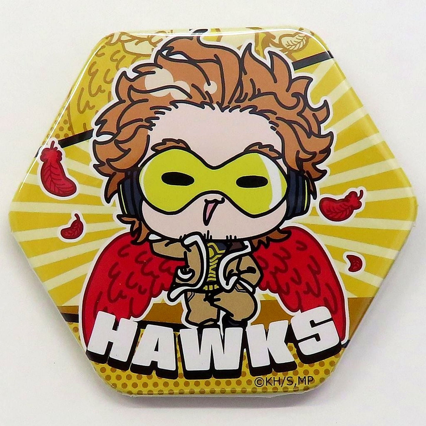 Hawks My Hero Academia x mochocho Trading Hexagon Button [USED]