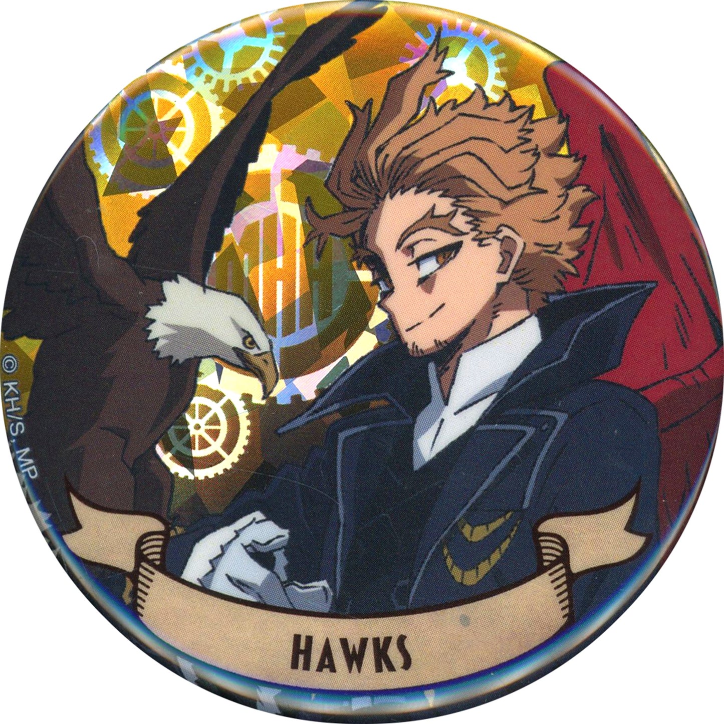 Hawks My Hero Academia Trading Hologram Button [USED]