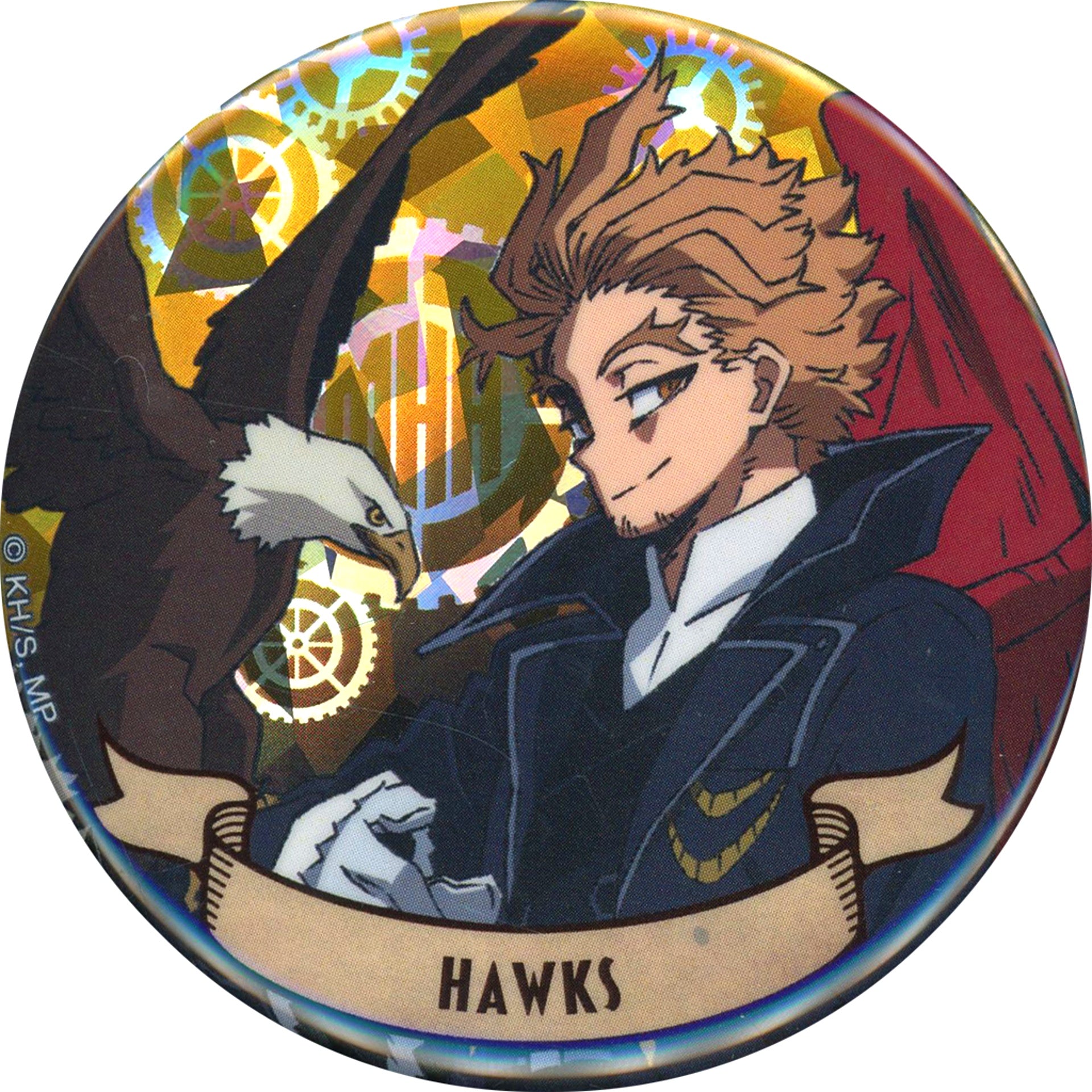Hawks My Hero Academia Trading Hologram Button [USED]