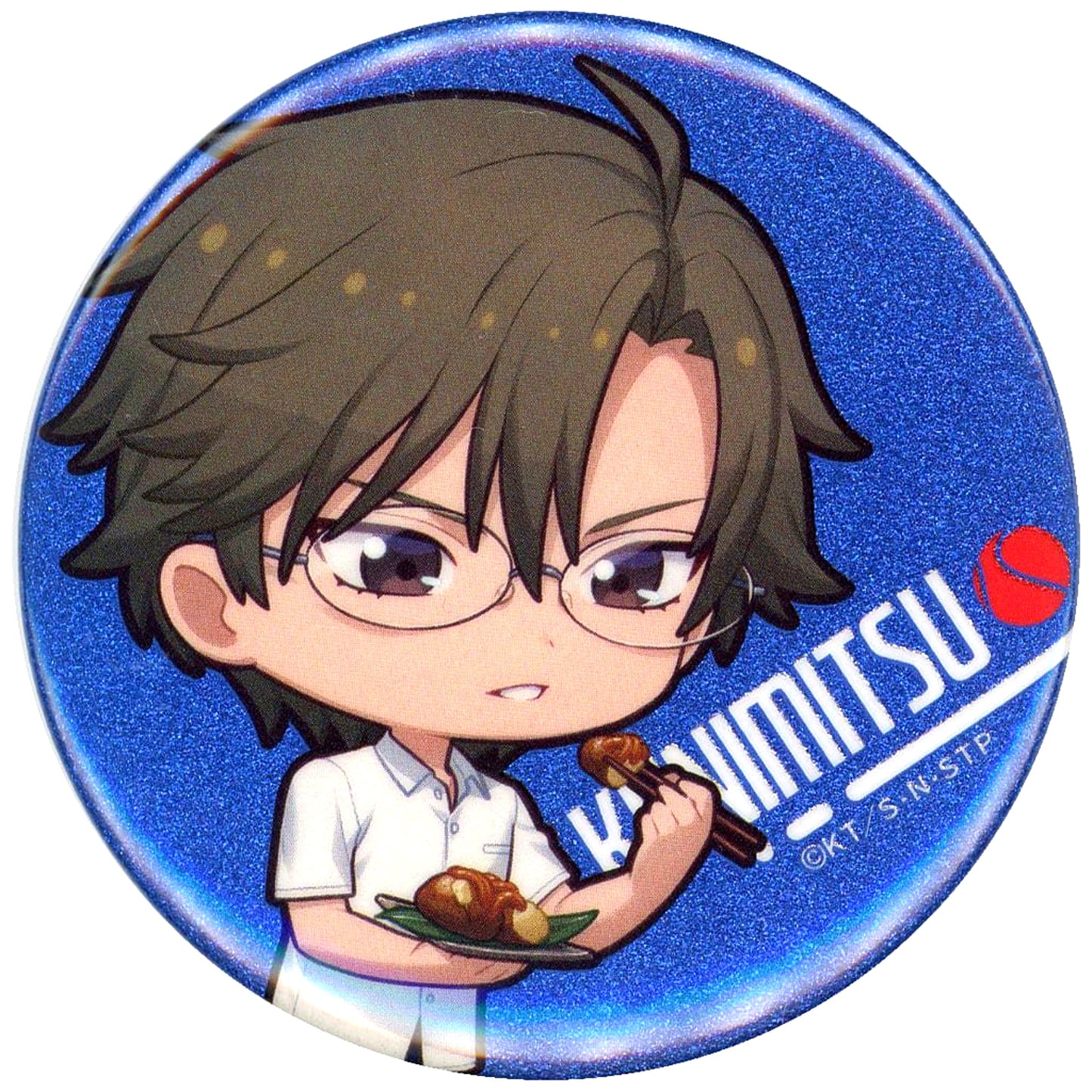 The New Prince of Tennis Kunimitsu Tezuka Trading Mini Character Glitter Button Nikujiru Gyoza no Dandadan Collaboration [USED]